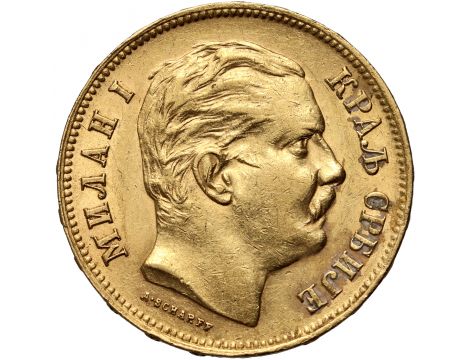 3382. Serbia, Milan I, 20 dinarów 1882 V, Wiedeń