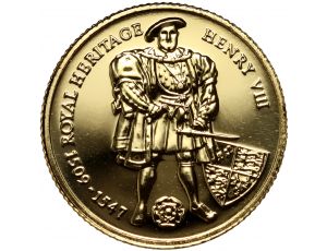 3395. Wielka Brytania, Falklandy, 2 funty 1997, Henryk VIII, 1/25 uncji złota