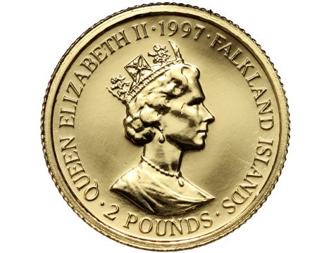 3395. Wielka Brytania, Falklandy, 2 funty 1997, Henryk VIII, 1/25 uncji złota - 2