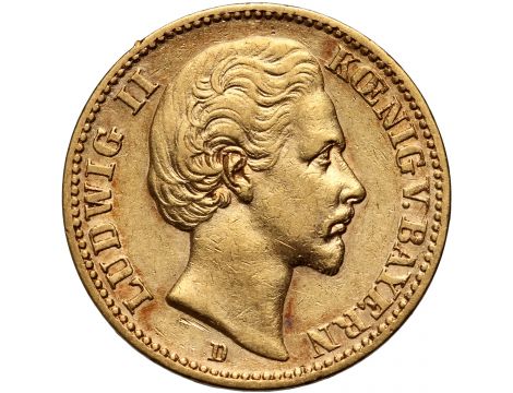 3408. Niemcy, Bawaria, Ludwik II, 20 marek 1872 D, Monachium