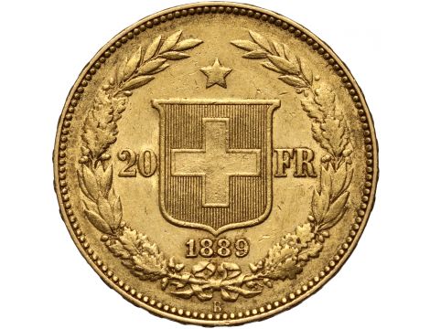 3423. Szwajcaria, 20 franków 1889, Libertas - 2