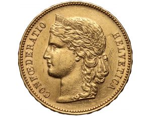 3426. Szwajcaria, 20 franków 1896, Libertas