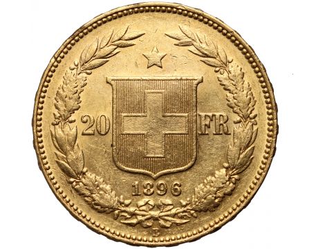 Szwajcaria, 20 franków 1896, Libertas - 2