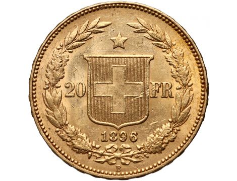 3429. Szwajcaria, 20 franków 1896, Libertas - 2