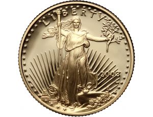 3452. USA, 10 dolarów 2003, Gold Eagle, Proof, 1/4 uncji złota