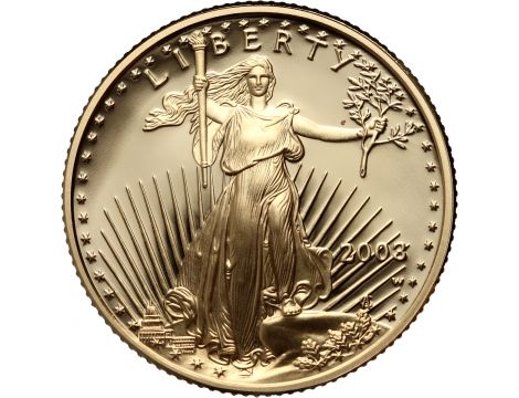 3452. USA, 10 dolarów 2003, Gold Eagle, Proof, 1/4 uncji złota