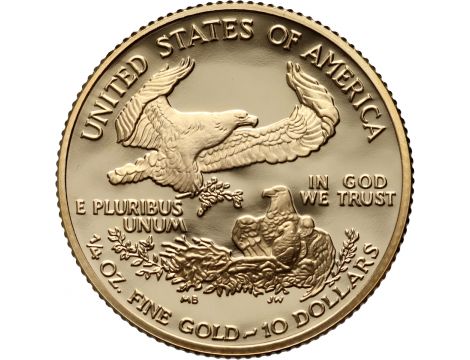 3452. USA, 10 dolarów 2003, Gold Eagle, Proof, 1/4 uncji złota - 2