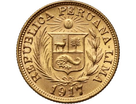 3456. Peru, 1 libra 1917 - 2