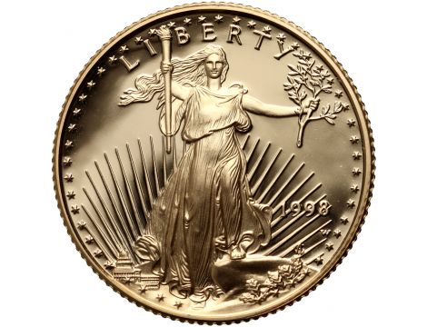 3501. USA, 10 dolarów 1998, Gold Eagle, Proof, 1/4 uncji złota