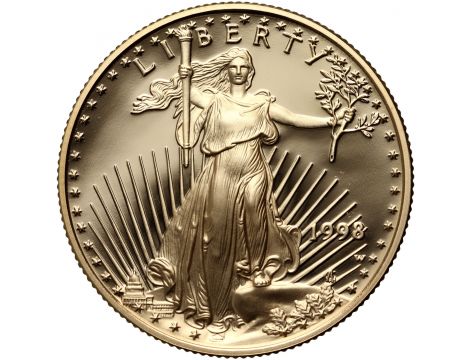3502. USA, 25 dolarów 1998, Gold Eagle, Proof, 1/2 uncji złota