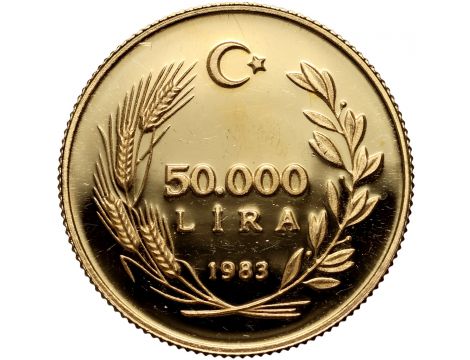 3516. Turcja, 50000 lirów 1983, Pierwsza moneta w historii - rzadkie - 2