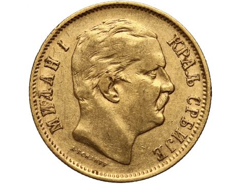 3521. Serbia, Milan I, 10 dinarów 1882 V, Wiedeń