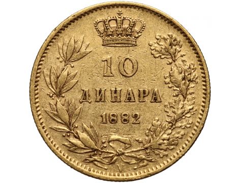 3521. Serbia, Milan I, 10 dinarów 1882 V, Wiedeń - 2