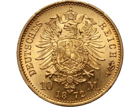 3528. Niemcy, Prusy, Wilhelm I, 10 marek 1872 A, Berlin - bardzo ładne - 2