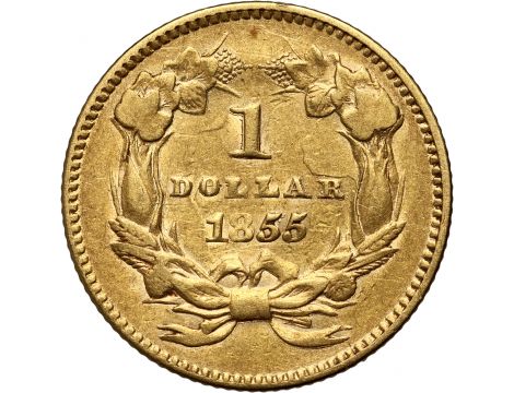 3535. USA, 1 dolar 1855, Filadelfia, Indianka, Typ 2 - rzadkie - 2
