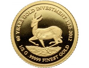 3543. Gabon, 1000 franków 2012, Springbok - 0,5 g Au999