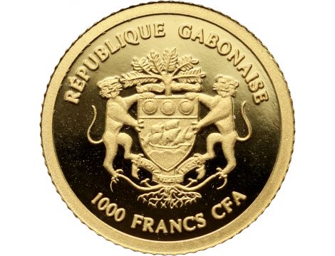 3543. Gabon, 1000 franków 2012, Springbok - 0,5 g Au999 - 2