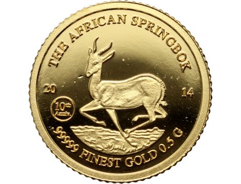 3544. Gabon, 1000 franków 2014, Springbok - 0,5 g Au999