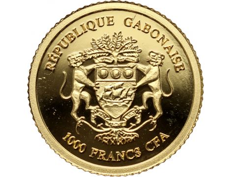 3544. Gabon, 1000 franków 2014, Springbok - 0,5 g Au999 - 2