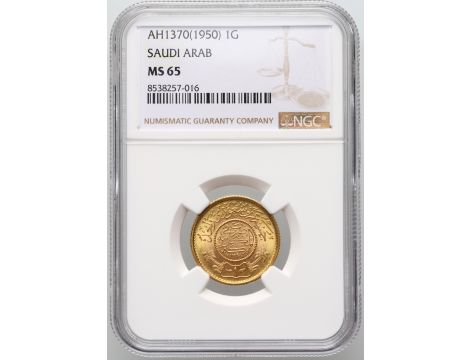 3547. Arabia Saudyjska, Ibn Saud, 1 funt 1370 (1951), NGC MS65