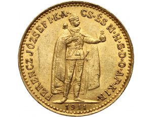 3555. Węgry, Franciszek Józef I, 10 koron 1911 KB, Kremnica