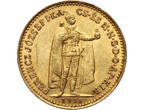 3555. Węgry, Franciszek Józef I, 10 koron 1911 KB, Kremnica