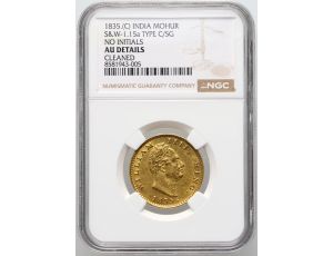 3560. Indie Brytyjskie, Wilhelm IV, mohur 1835, NGC AU - rzadkie