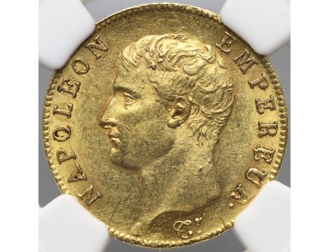 3562. Francja, Napoleon I, 20 franków An 13 A, Paryż, NGC AU58 - 2