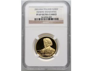 3579. Polska, 200 złotych 2001, Henryk Wieniawski, NGC PF69 Ultra Cameo