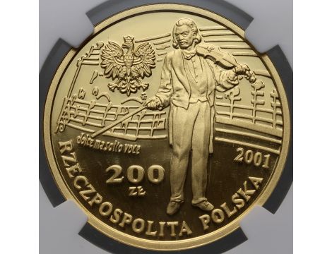 3579. Polska, 200 złotych 2001, Henryk Wieniawski, NGC PF69 Ultra Cameo - 3