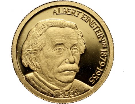 3604. Mariany Północne, 5 dolarów 2004, Albert Einstein, 1/25 uncji złota