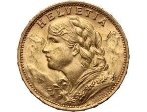 3636. Szwajcaria, 20 franków 1927, Helvetia Vreneli