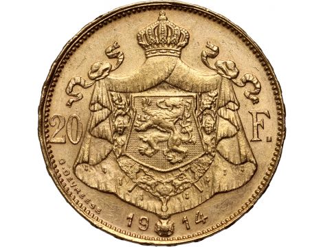 3642. Belgia, Albert I, 20 franków 1914, Der Belgen - 2