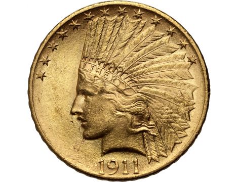 3643. USA, 10 dolarów 1911, Filadelfia, Indianin
