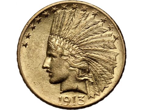 3645. USA, 10 dolarów 1913, Filadelfia, Indianin