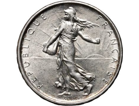 Srebrna moneta 5 franków francuskich Siewczyni - 2