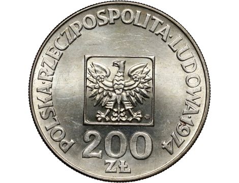 Zestaw srebrnych monet 200 złotych 1974 XXX Lat PRL Mapka 100 sztuk - 3
