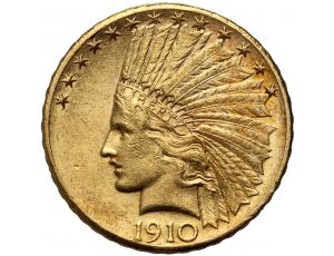 3667. USA, 10 dolarów 1910 D, Denver, Indianin