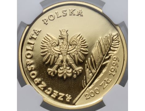 3706. Polska, 200 złotych 1999, Juliusz Słowacki, NGC PF69 Ultra Cameo - 3