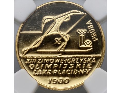3707. Polska, PRL, 2000 zł 1980, Lake Placid, PRÓBA, NGC PF68 Ultra Cameo - 2