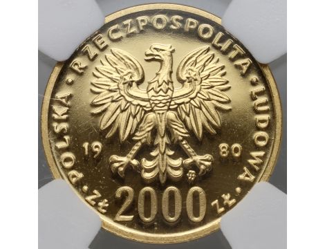 3707. Polska, PRL, 2000 zł 1980, Lake Placid, PRÓBA, NGC PF68 Ultra Cameo - 3