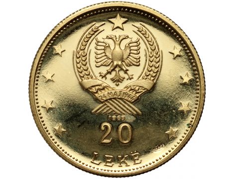 3709. Albania, 20 leke 1969, Skanderbeg - rzadkie - 2