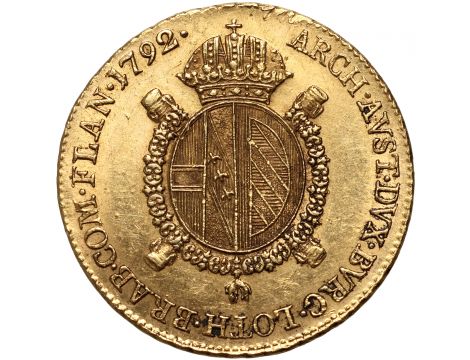 3711. Austria, Leopold II, 1/2 sovrano 1792 B, Kremnica - 2