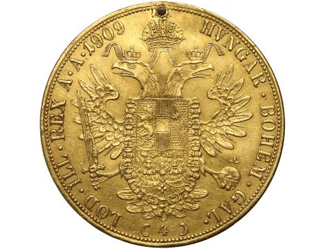 3719. Austria, Franciszek Józef I, 4 dukaty 1909 - stare bicie - 2