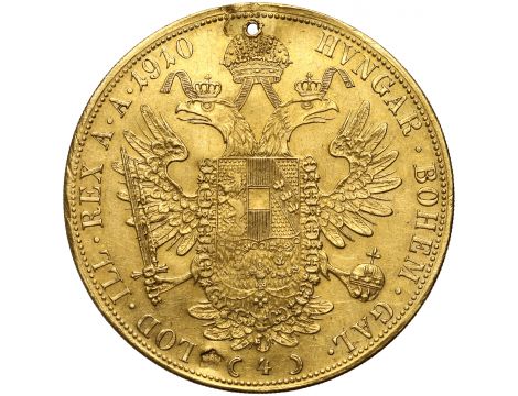 3720. Austria, Franciszek Józef I, 4 dukaty 1910 - bośniacka kontramarka, stare bicie - 2