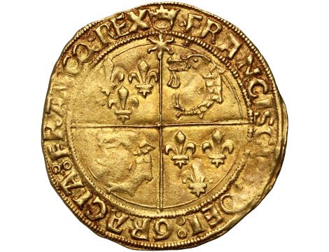 3734. Francja, Franciszek I, Ecu d'or au soleil du Dauphine 1515-1547