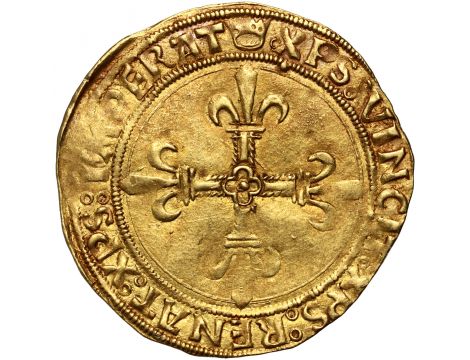 3734. Francja, Franciszek I, Ecu d'or au soleil du Dauphine 1515-1547 - 2