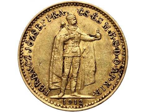 3763. Węgry, Franciszek Józef I, 10 koron 1912 KB, Kremnica