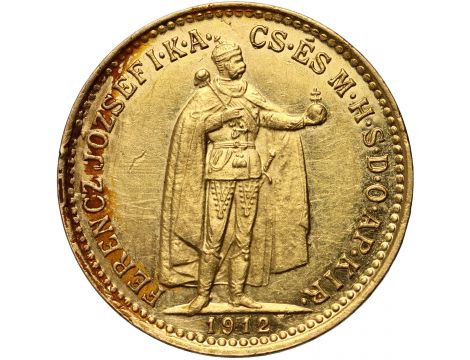 3764. Węgry, Franciszek Józef I, 10 koron 1912 KB, Kremnica