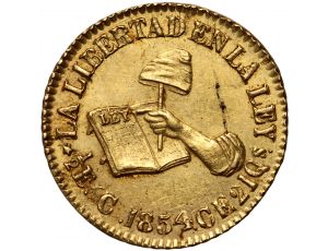 3774. Meksyk, 1/2 escudo 1854 C CE, Culiacan